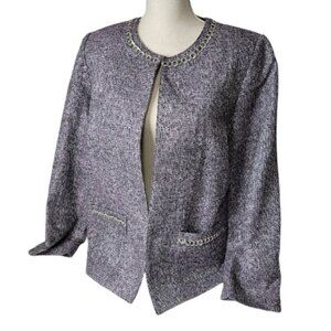 Alfred Dunner Purple Jacket Size 12 silver chain
